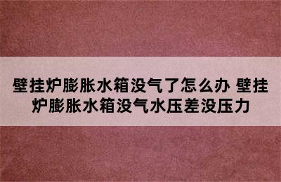 壁挂炉膨胀水箱没气了怎么办 壁挂炉膨胀水箱没气水压差没压力